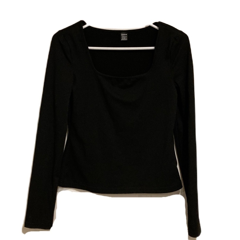 SHEIN Black Fitted Long Sleeve Blouse Sz. Medium